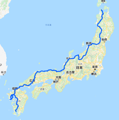 日本一周ルートc